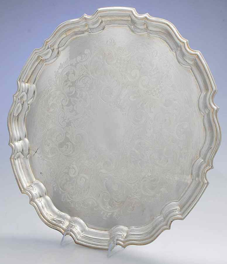 7662 (Silverplate, Hollowware) 16" Round Tray by Gentry Silver-1