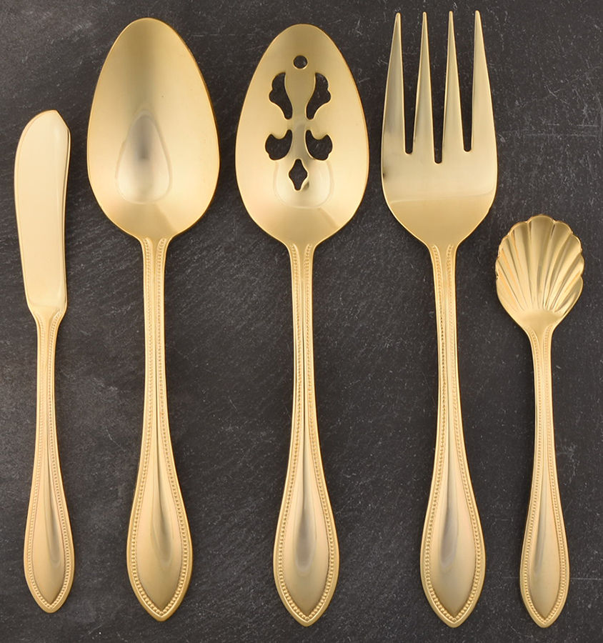 Chateau (Gold Electroplate) 5 Piece Hostess Set by Godinger-1