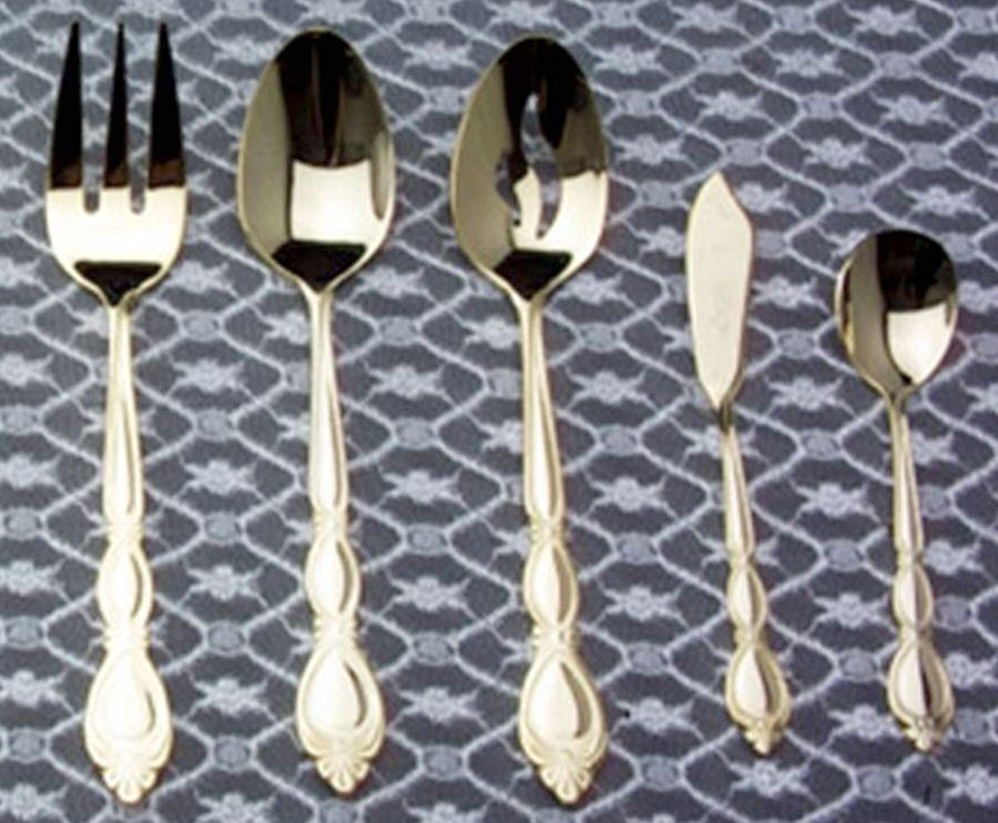 Old Avignon (Gold Electroplate) Tablespoon (Serving Spoon) by Godinger-1