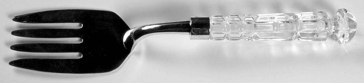 Versailles (Silverplate) Large Solid Cold Meat Serving Fork by Godinger-1