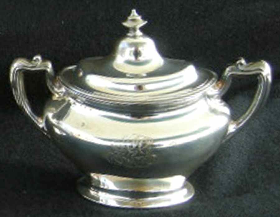 0143 (Silverplate, Hollowware) Sugar Bowl & Lid by Gorham Silver-1