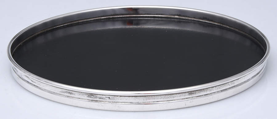 1324 (Sterling, Hollowware) 6" Round Lucite Tray with Sterling Band by Gorham Silver-1