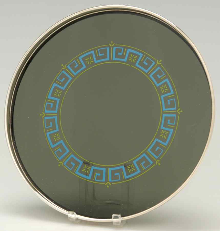 1324 (Sterling, Hollowware) 7" Round Tray & Glass Insert by Gorham Silver-1