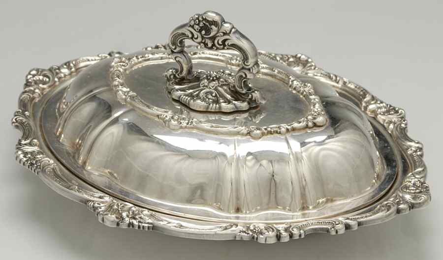 Y1626 (Silverplate, Hollowware) 12" Oval Double Vegetable by Gorham Silver-1