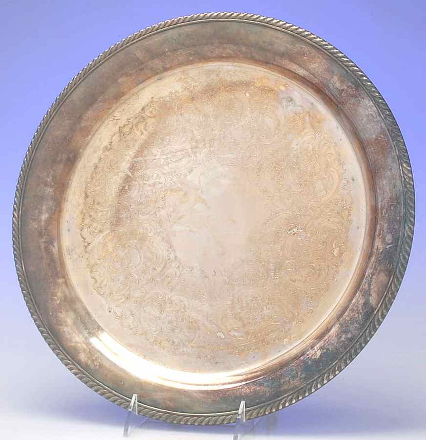 YC1280 (Silverplate, Hollowware) 14" Round Tray by Gorham Silver-1