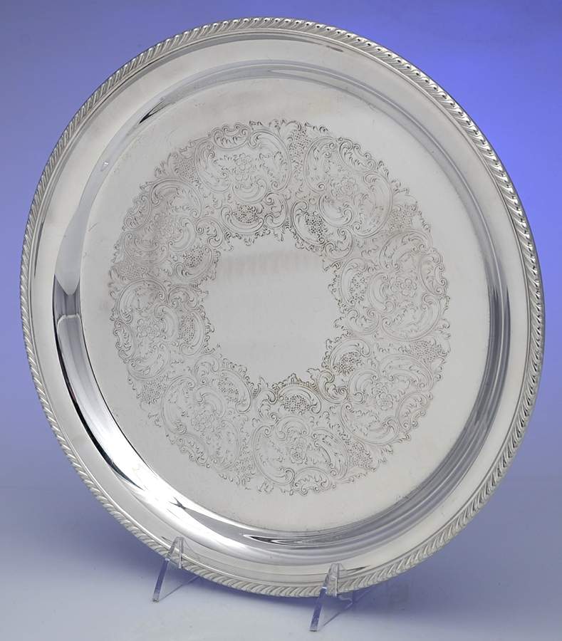 YC1280 (Silverplate, Hollowware) 12" Round Tray by Gorham Silver-1