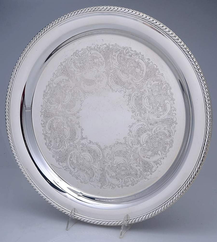 YC1280 (Silverplate, Hollowware) 14" Round Tray by Gorham Silver-1