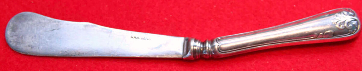 GDM3 (Silverplate) Butter Spreader Hollow Hdl-Paddle/Stainless Blade by Guldsmeds (DGS)-1
