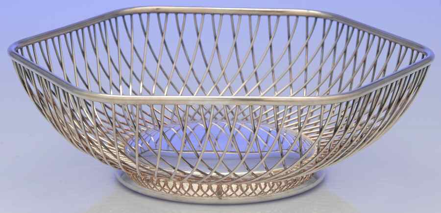 YC742 (Silverplate, Hollowware) 10" Wire Basket by Gorham Silver-1