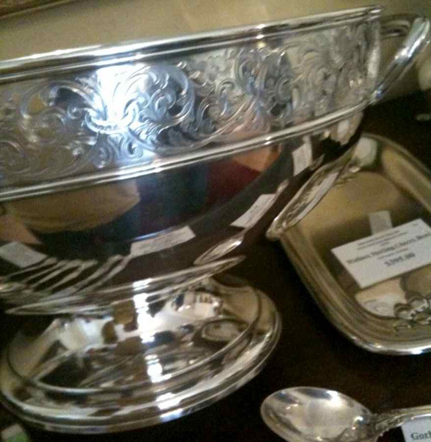 White Paisley (Sterling, Hollowware) Round Sterling Footed Centerpiece by Gorham Silver-1