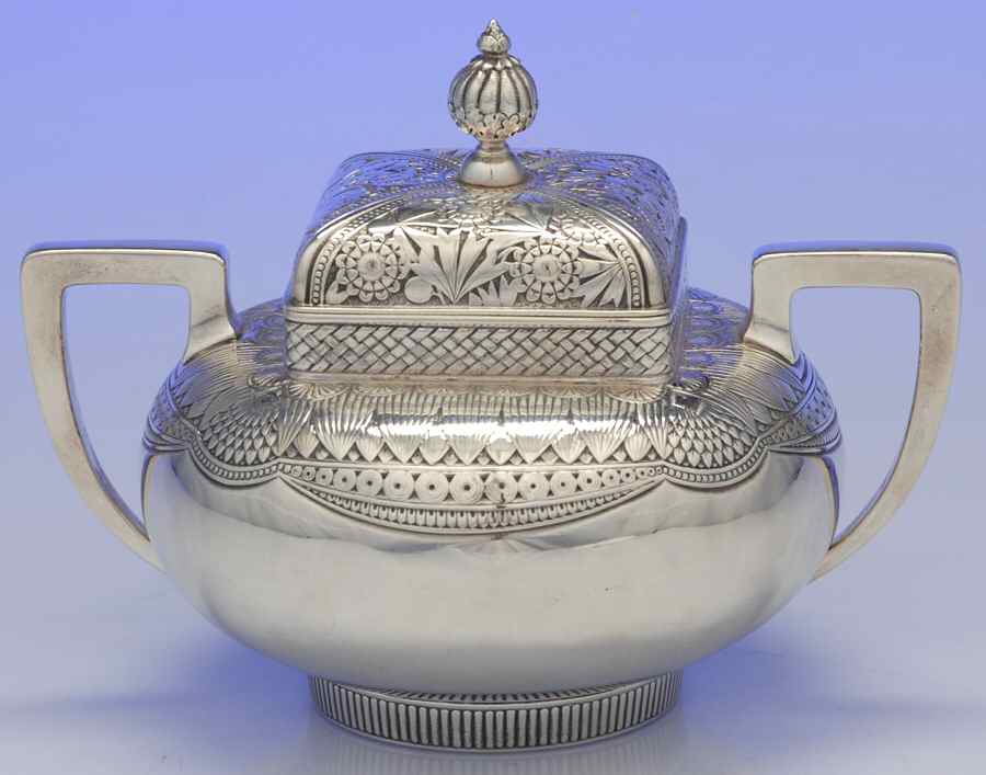 1480 (Sterling, Hollowware) Sugar Bowl & Lid by Gorham Silver-1
