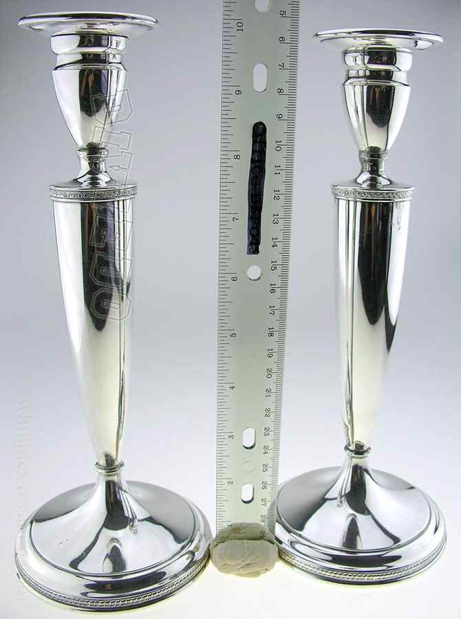 Y32 (Silverplate, Hollowware) Pair of 10" Candlesticks by Gorham Silver-1