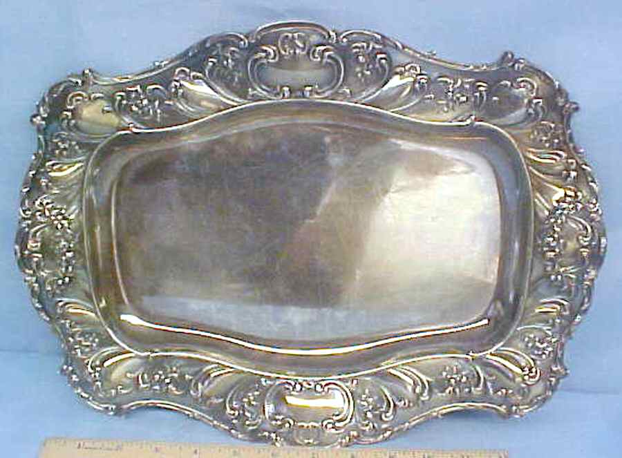 A1951 (Sterling, Hollowware) 15" Rectangular Tray by Gorham Silver-1