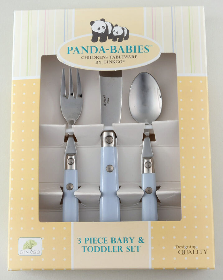 Panda Babies-Baby Blue (Stainless) BABY SET-3PC (BF,BS & BK) by Ginkgo-1