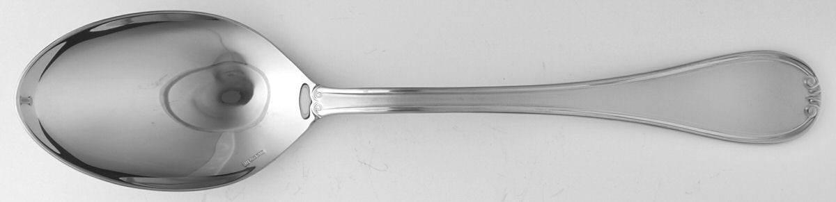 Renoir Contrast-Frosted (Stainless) Solid Serving Spoon by Guy Degrenne-1