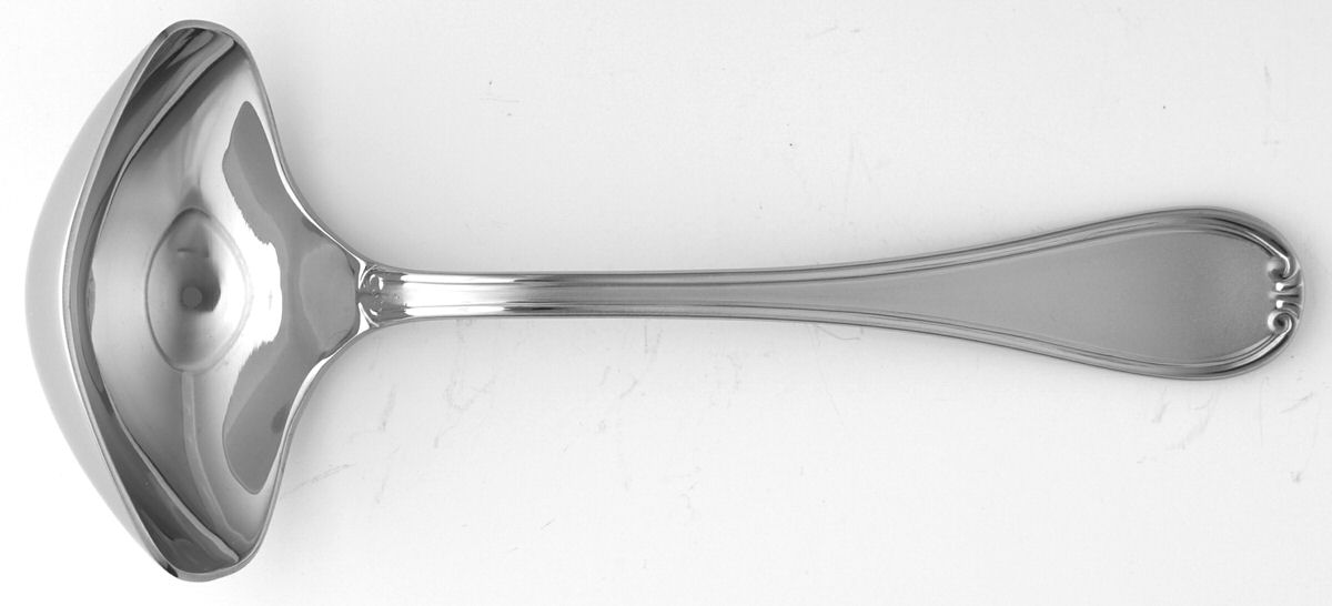 Renoir Contrast-Frosted (Stainless) Solid Gravy Ladle by Guy Degrenne-1