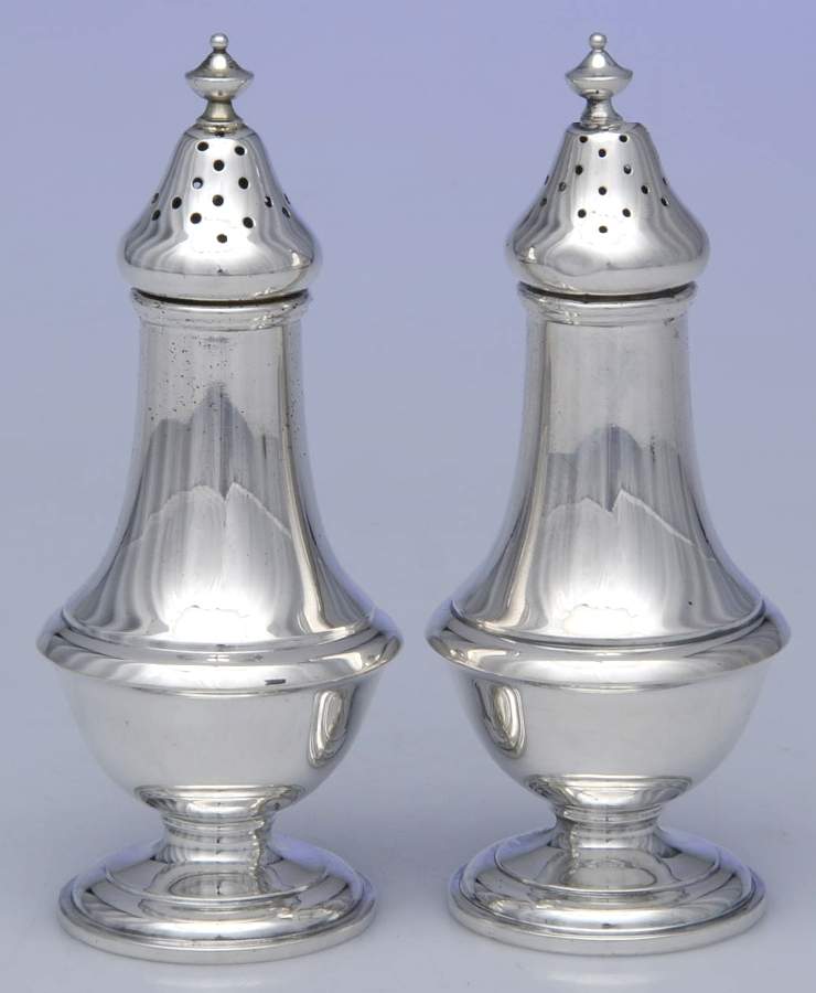 130 (Sterling, Hollowware) Salt & Pepper Set by Gorham Silver-1