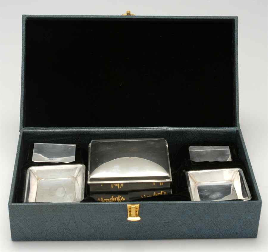 25 (Sterling, Hollowware) 5 Piece Smoking Set (2 MABC,CIGBC,2 ASH2) by Graff Washbourn & Dunn-1