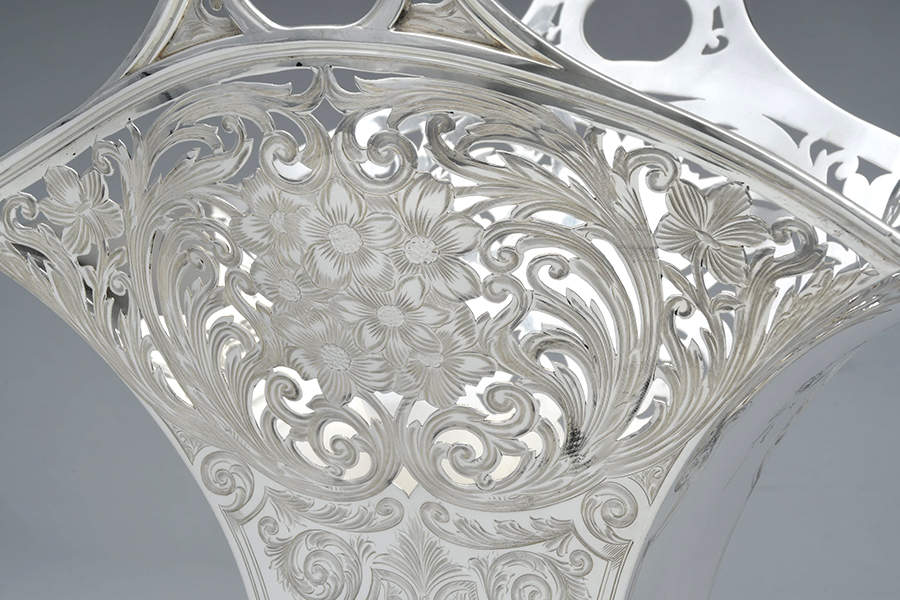 1190 (Sterling, Hollowware) Basket by Gorham Silver-5
