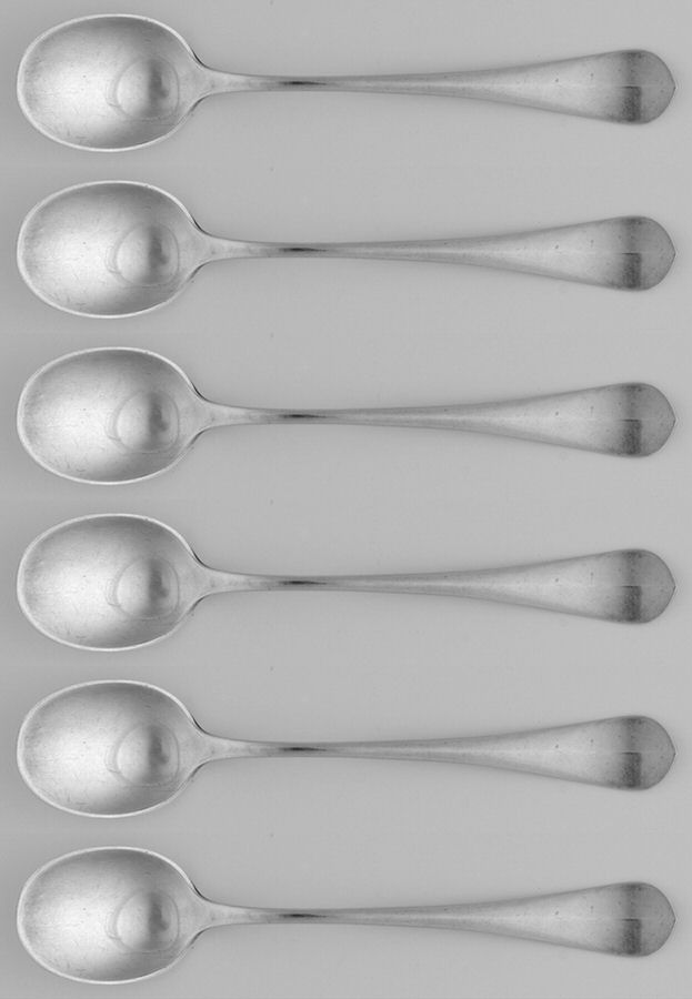 GPS1 (Sterling) (Set of 6) Large Chocolate Spoons by George & Porter Blanchard-1