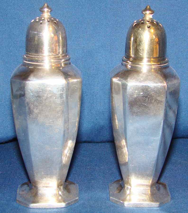 140 (Sterling, Hollowware) Salt and Pepper Set by Gorham Silver-1