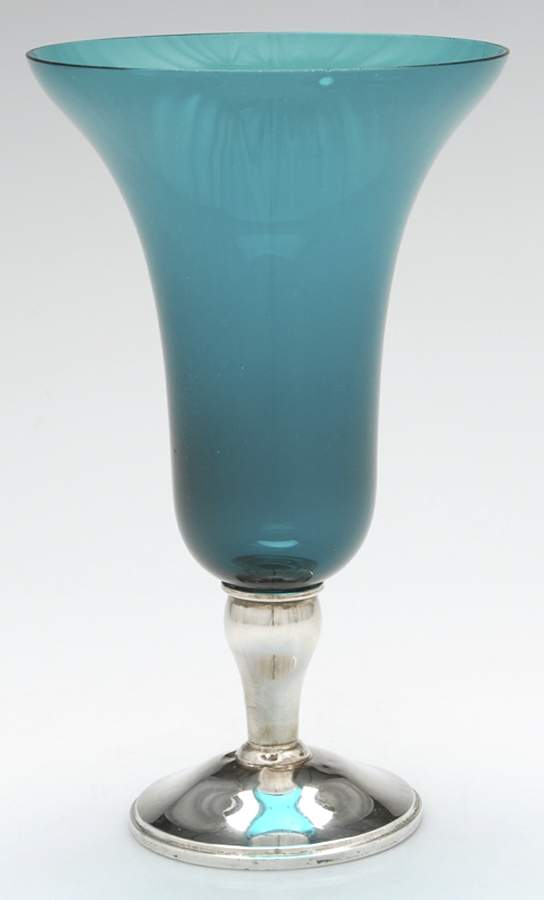 1444 (Sterling, Hollowware) 9" Crystal Vase with Weighted Sterling Base by Gorham Silver-1
