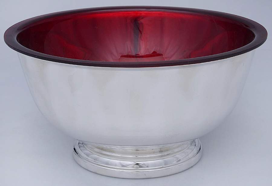 Paul Revere Bowls (Silverplate, Hollowware) 10" Paul Revere Bowl & Plastic Liner by Gorham Silver-1