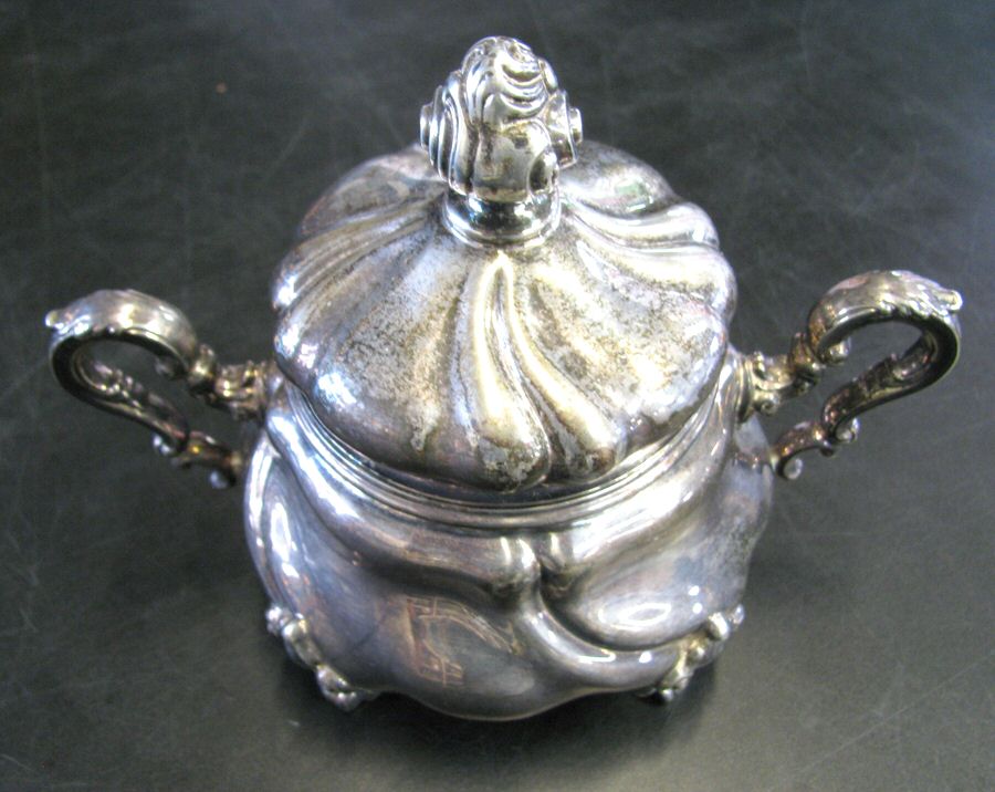GBH1 (Sterling, Hollowware) Sugar Bowl & Lid by Gebruder Deyhle-1