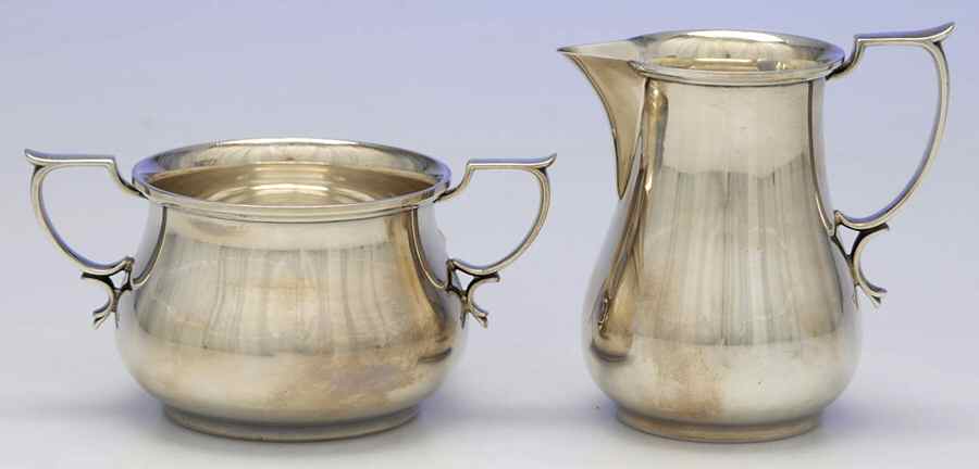 332-333 (Sterling, Hollowware) Mini Sterling Creamer and Open Sugar by Gorham Silver-1