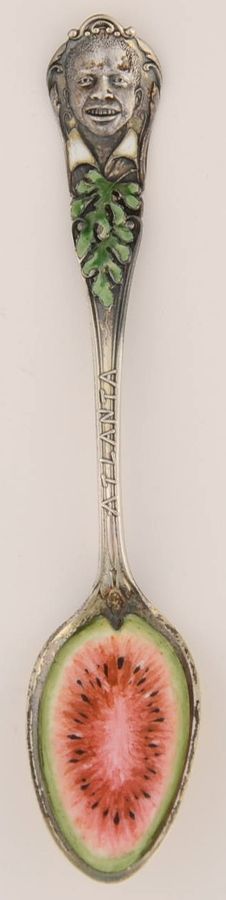 States & Cities Souvenir Spoons(Sterling) Georgia Enameled Demistasse Spoon by Gorham Silver-1