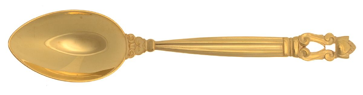 Acorn-Gold Vermeil (Sterling) Teaspoon by Georg Jensen (Denmark)-1