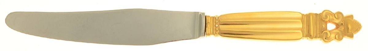 Acorn-Gold Vermeil (Sterling) Modern Hollow Knife by Georg Jensen (Denmark)-1
