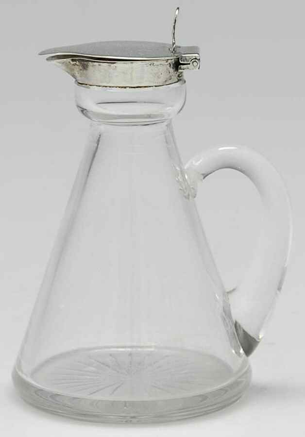 Sterling Hollowware Crystal Cruet Bottle W/Silver Top by Goldsmiths & Silversmiths Co. Ltd.-1