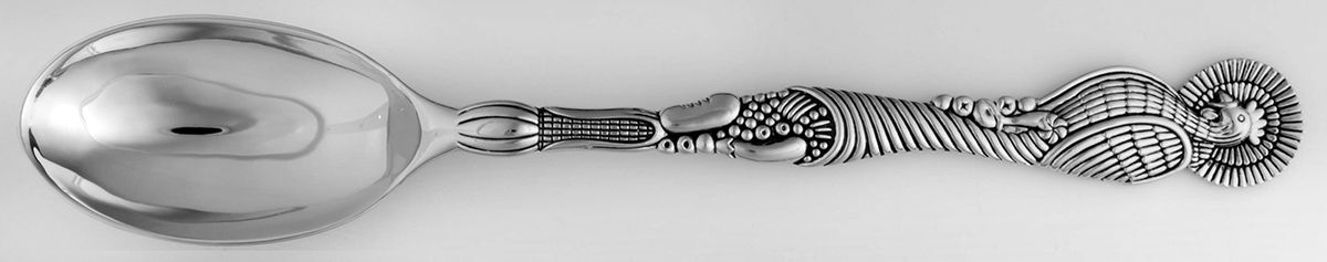 Turkey (Silverplate) Solid Serving Spoon by Godinger-1