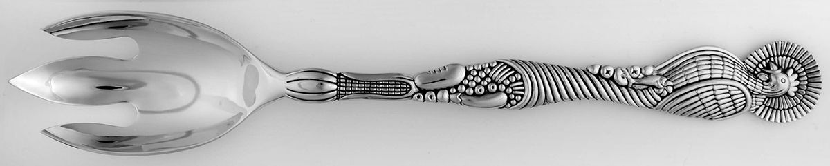 Turkey (Silverplate) Solid Serving Fork by Godinger-1