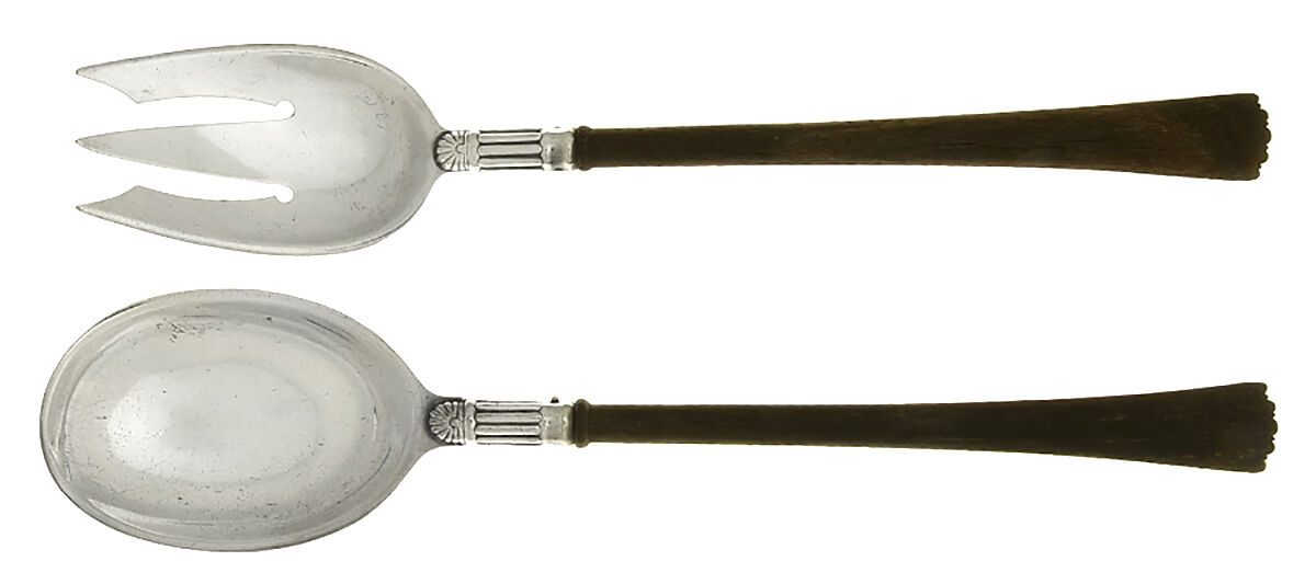 N79 (Silverplate) 2 Piece Ebony Handle Chafish Dish Flatware Set by Gorham Silver-1