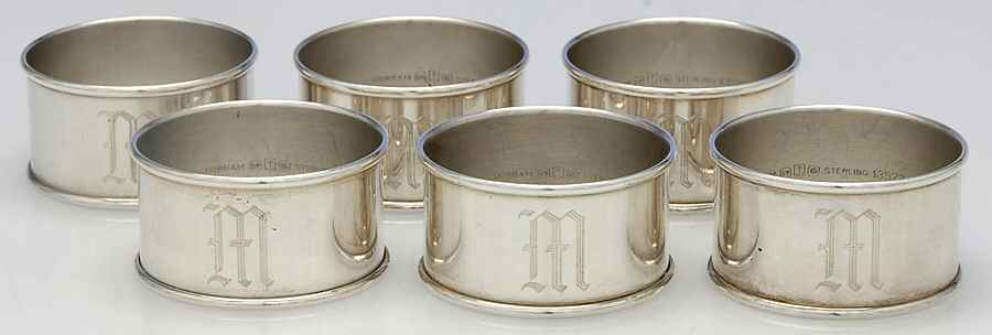 13572 (Sterling, Hollowware) Napkin Ring - Set of 6 by Gorham Silver-1