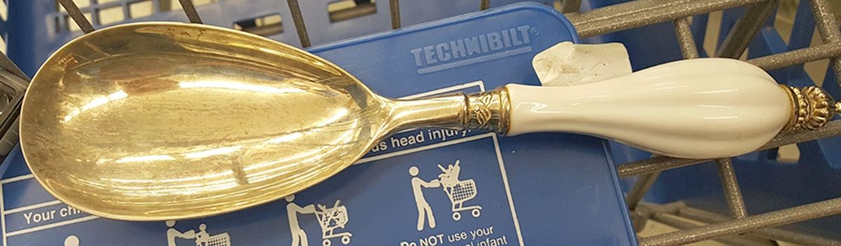 GOI15 (Silverplate, Porcelain) Tablespoon (Serving Spoon) by Godinger-1