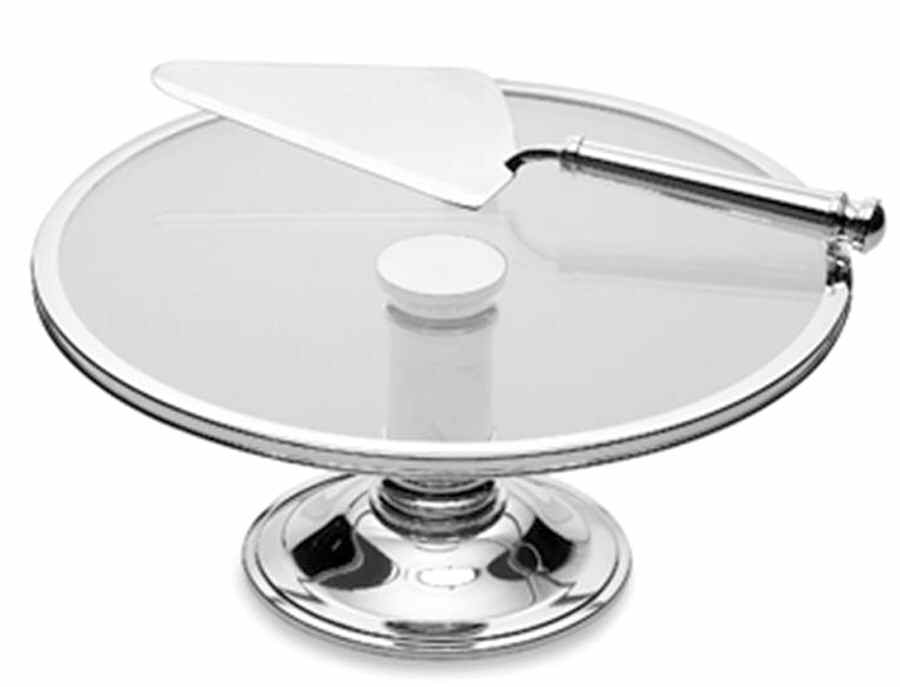 Silver Classics (Silverplate, Hollowware) Cake Stand/Pedestal with Server by Godinger-1