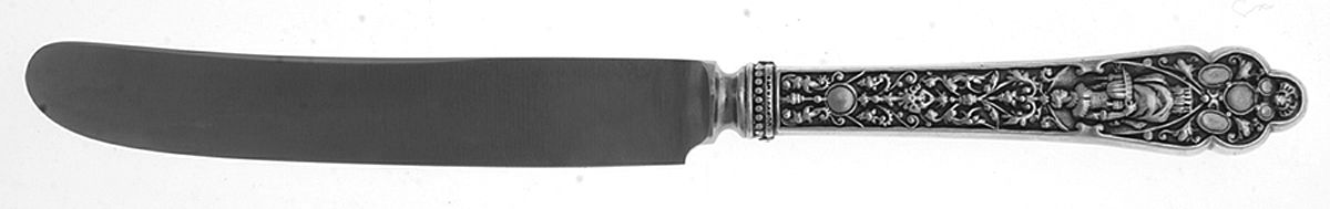 Medici-Old (Sterling, 1880, Monograms) Old French Hollow Knife with Bolster by Gorham Silver-1