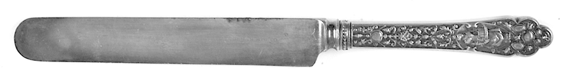 Medici-Old (Sterling, 1880, Monograms) Blunt Hollow Knife with Bolster by Gorham Silver-1