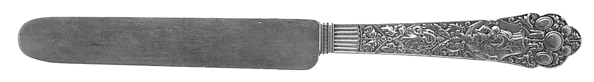 Medici-Old (Sterling, 1880, Monograms) Solid Dessert/Tea Knife by Gorham Silver-1