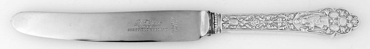 Medici-Old (Sterling, 1880, Monograms) New French Hollow Knife by Gorham Silver-1