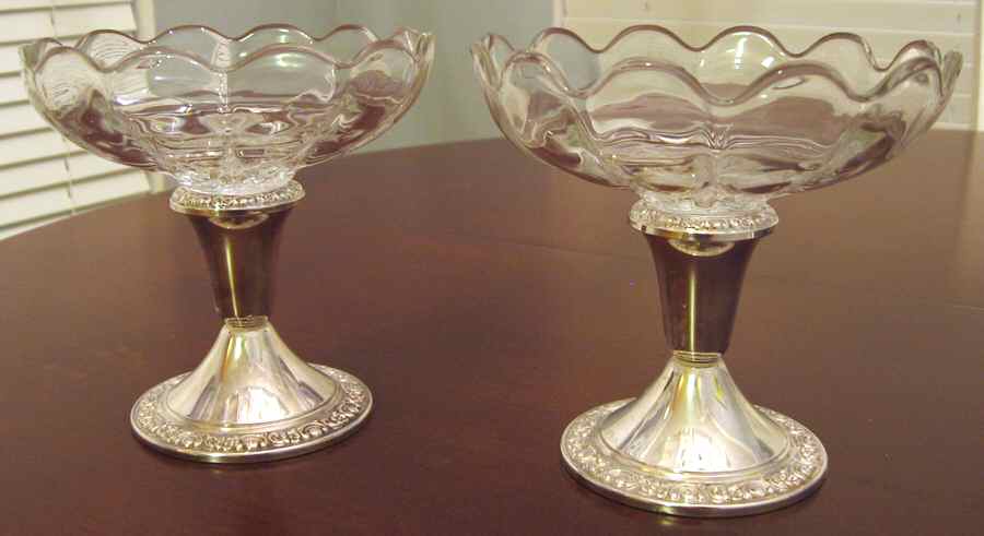 1121-1 (Sterling, Hollowware) Glass Compote with Sterling Base - Set of 2 by Gorham Silver-1