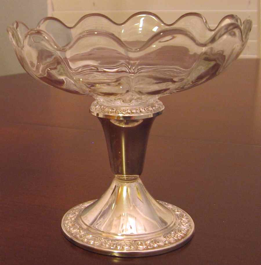 1121-1 (Sterling, Hollowware) Glass Compote & Sterling Base by Gorham Silver-1