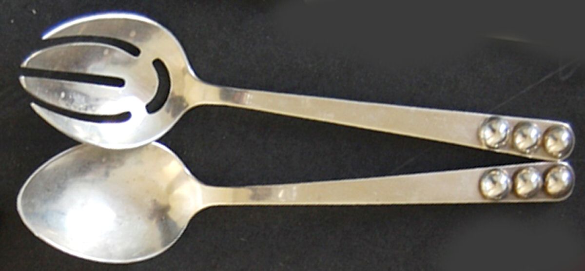 GZS1 (Sterling) (2 Pc) Solid Salad Set by Gerardo Lopez-1