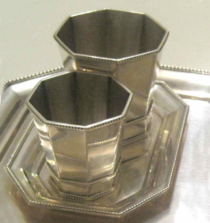 19 (Sterling, Hollowware) Mini Creamer, Sugar and Tray by Gorham Silver-1