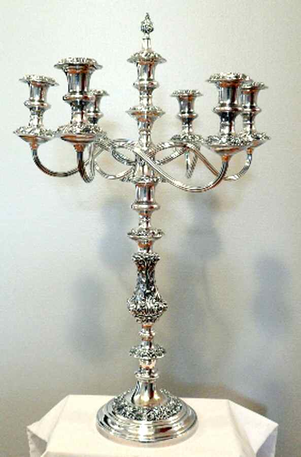 GS120 (Silverplate, Hollowware) 7 Light Candelabra by Gorham Silver-1