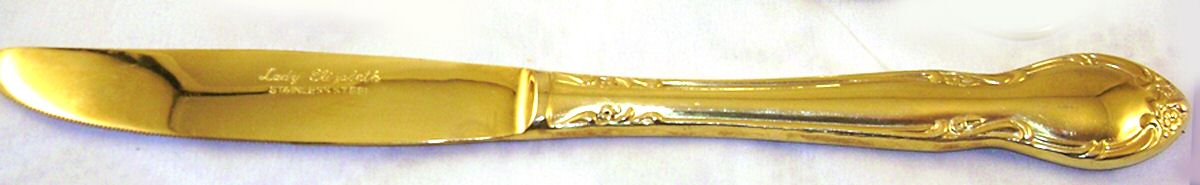 Lady Elizabeth (Gold Electropltd) Modern Hollow Knife by Gailstyn-1