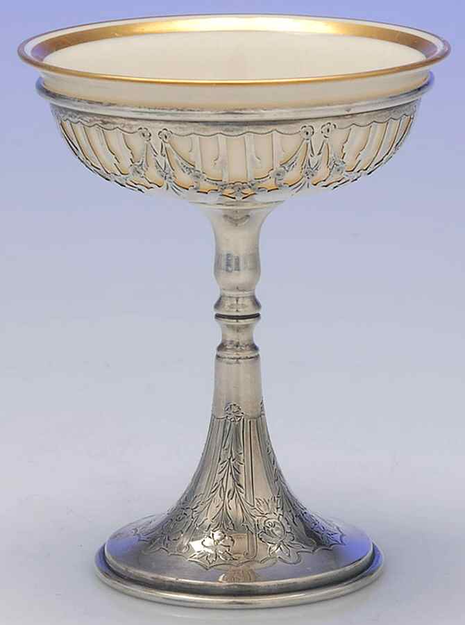 1353A (Sterling, Hollowware) Sherbet with Ceramic Liner by Gorham Silver-1